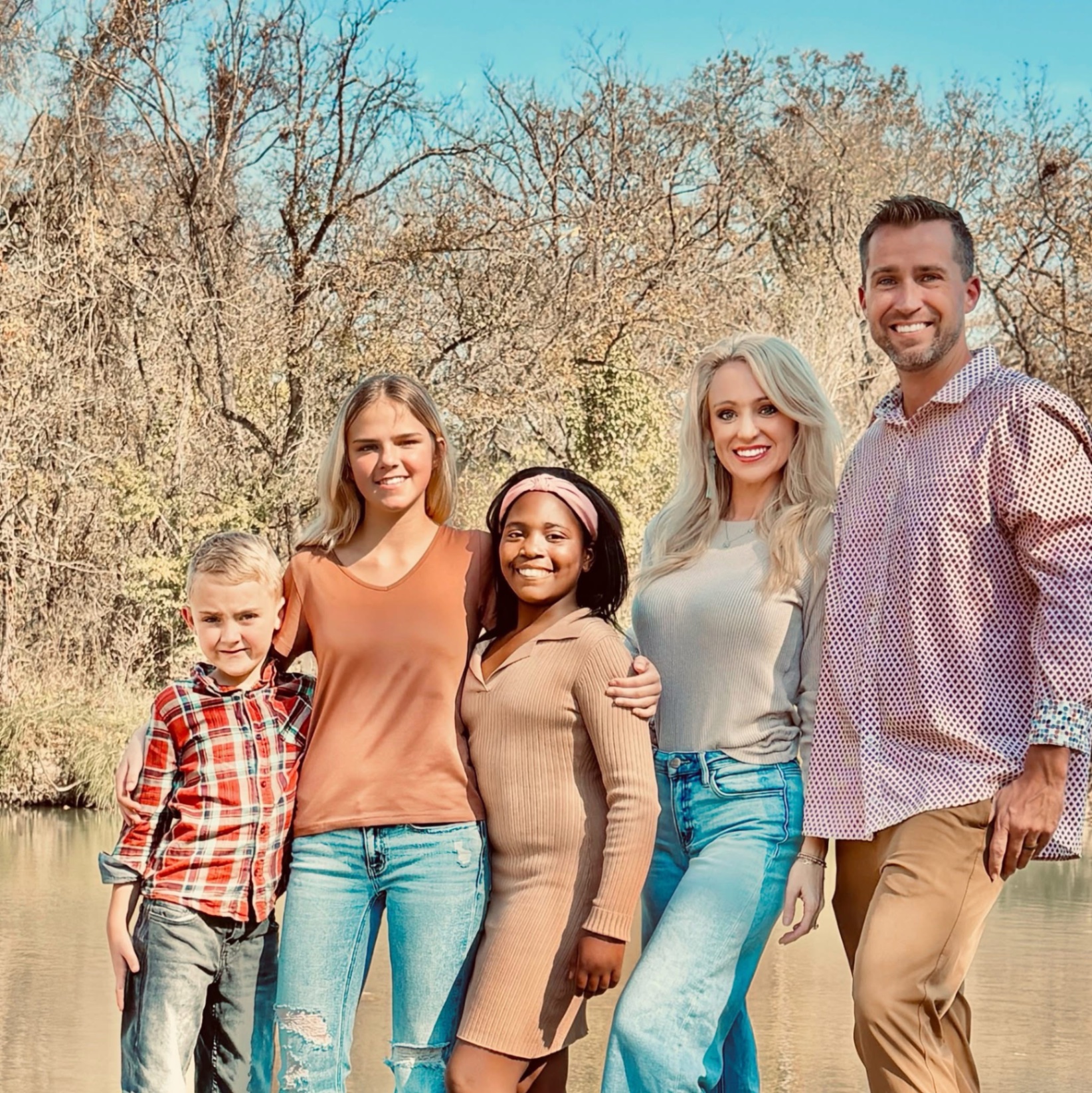 Dr. Tyler Johnson with his wife and three children in Central Texas